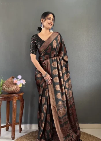 Ready to Wear Premium Soft Moss Silk Printed Saree