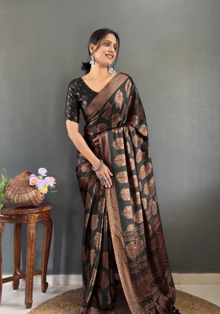 Ready to Wear Premium Soft Moss Silk Printed Saree