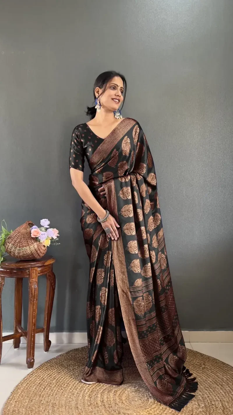 Ready to Wear Premium Soft Moss Silk Printed Saree