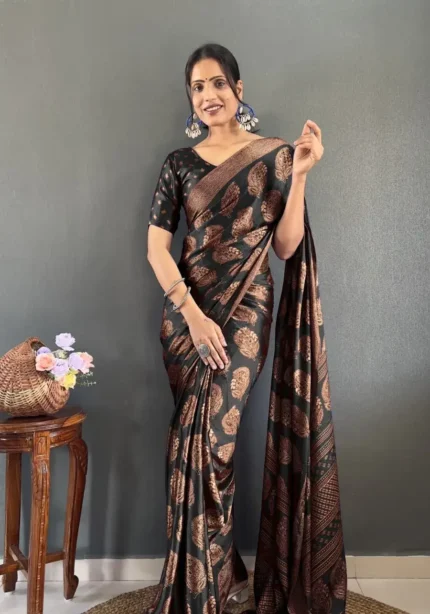 Ready to Wear Premium Soft Moss Silk Printed Saree