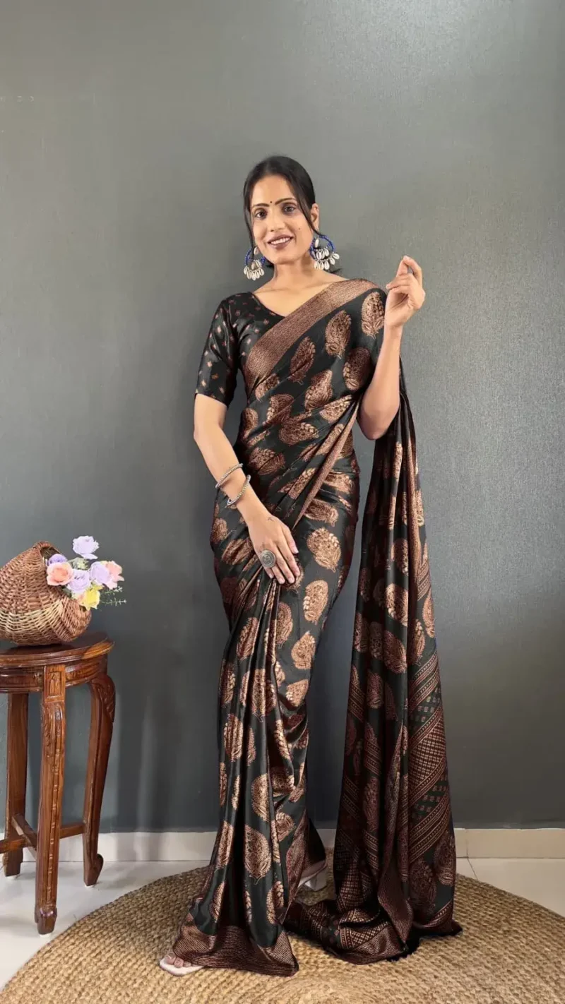 Ready to Wear Premium Soft Moss Silk Printed Saree