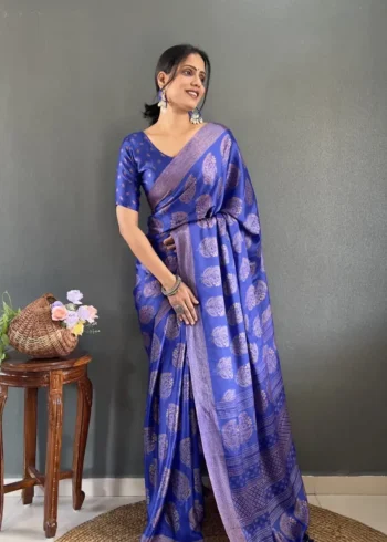 Ready to Wear Premium Soft Moss Silk Printed Saree