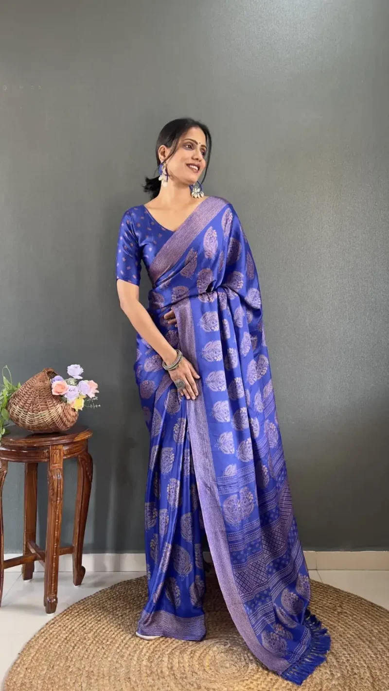Ready to Wear Premium Soft Moss Silk Printed Saree