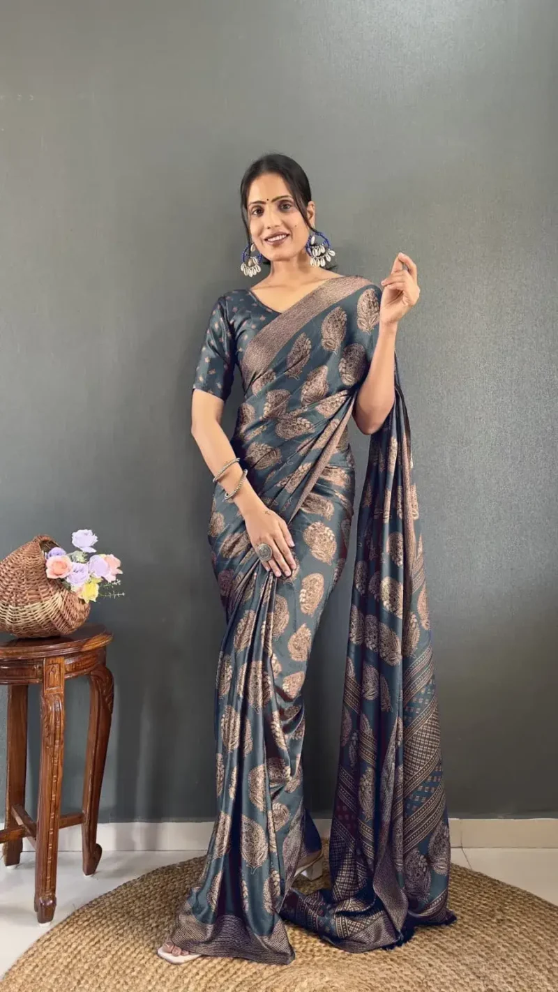 Ready to Wear Premium Soft Moss Silk Printed Saree