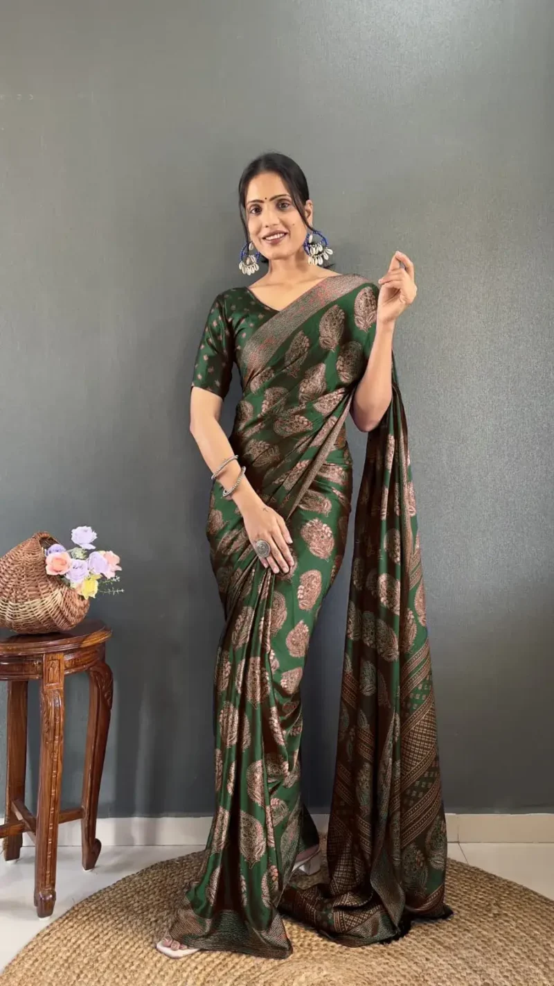 Ready to Wear Premium Soft Moss Silk Printed Saree