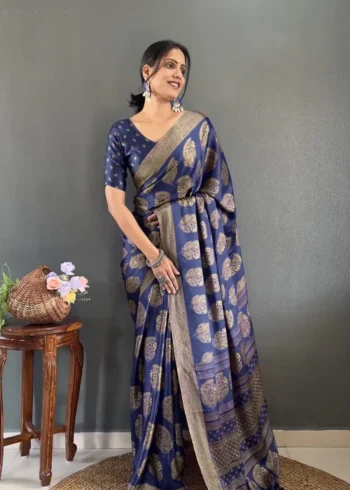 Ready to Wear Premium Soft Moss Silk Printed Saree