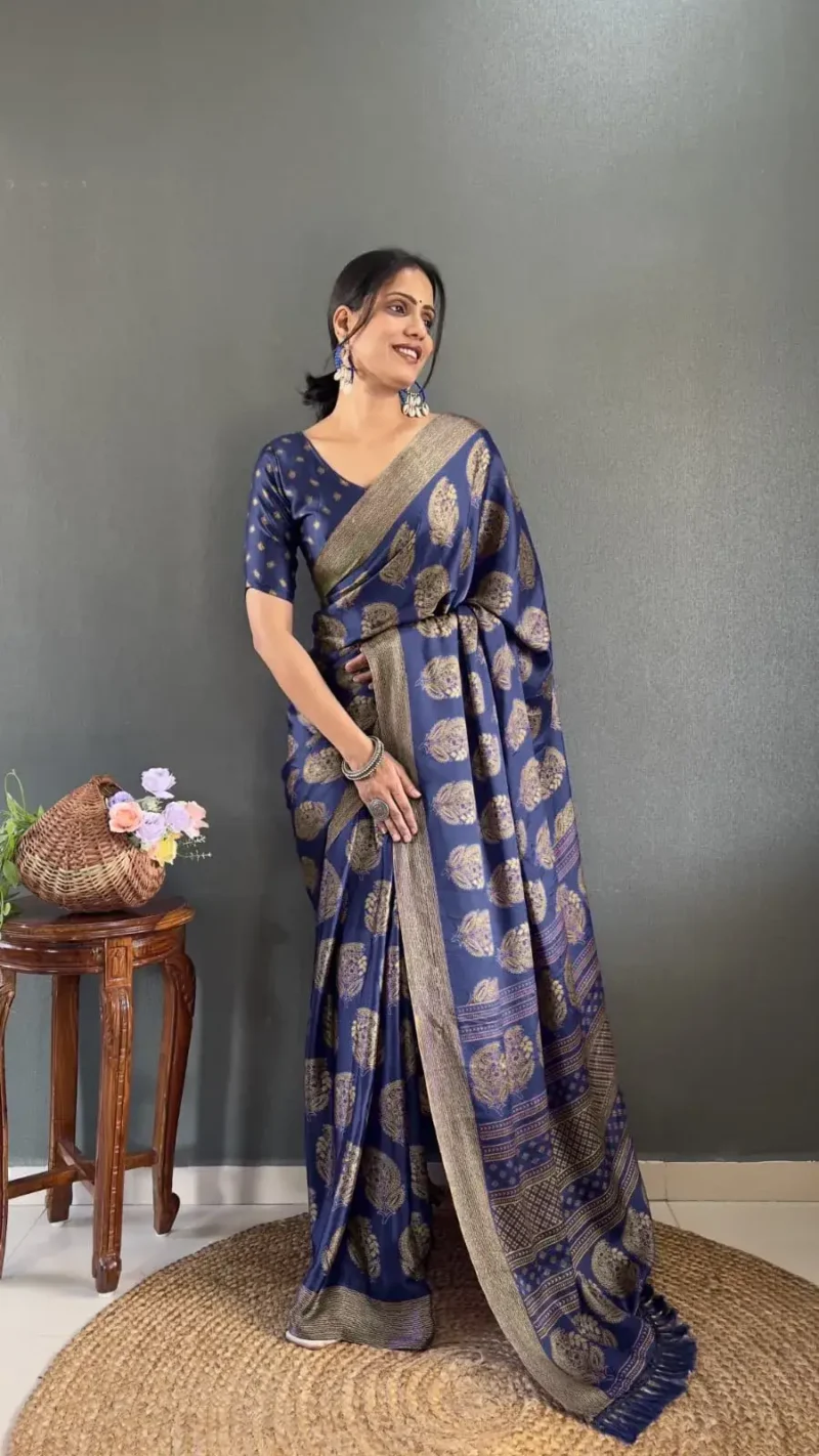 Ready to Wear Premium Soft Moss Silk Printed Saree