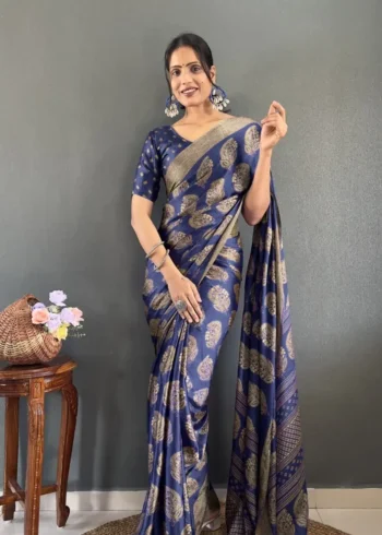 Ready to Wear Premium Soft Moss Silk Printed Saree