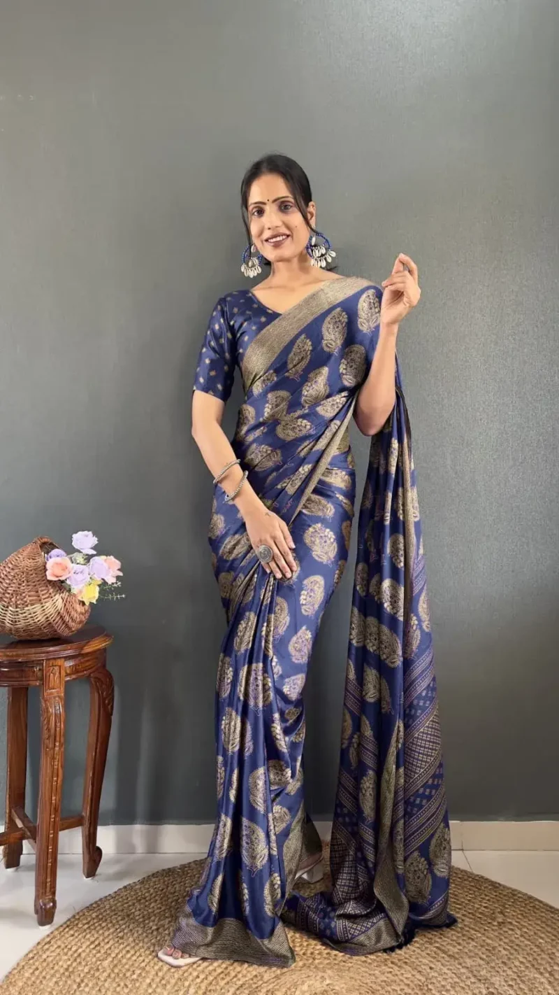 Ready to Wear Premium Soft Moss Silk Printed Saree