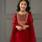 Red Fox Georgette Sequins Embroidered Salwar Suit for Kids Girl