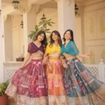 Russian Silk Rich Digital Printed With Foil Embroidery Work Western Lehenga Choli