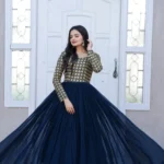 Sequins Multi Zari Embroidered Work Readymade Gown