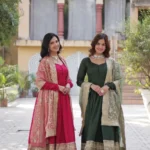 Shimmer Vichitra Rich Sequins Embroidered Work Gown With Dupatta