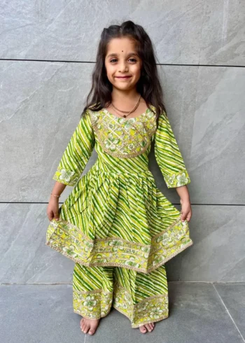 Soft Cotton Kids Girls Daily Wear Sharara Dress