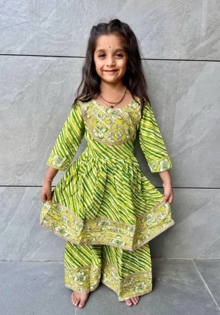 Soft Cotton Kids Girls Daily Wear Sharara Dress