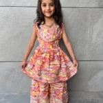 Soft Cotton Kids Girls Daily Wear Sharara Dress