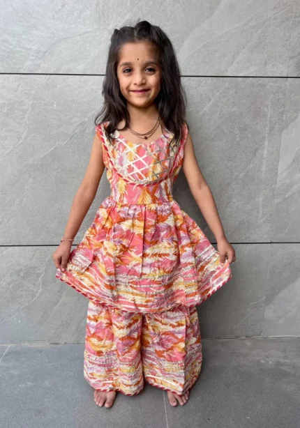 Soft Cotton Kids Girls Daily Wear Sharara Dress