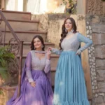 Star Georgette With Embroidery Beads Sequins Work Designer Readymade Gown