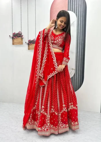 Party Wear Heavy Embroidery Sequence Work Stitched Lehenga Choli