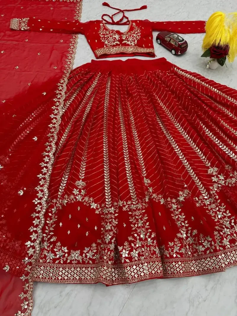 Party Wear Heavy Embroidery Sequence Work Stitched Lehenga Choli