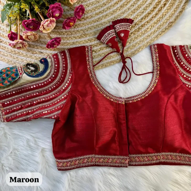 Wedding Special Real 3d Peacock Heavy Embroidery Work Bridal Blouse