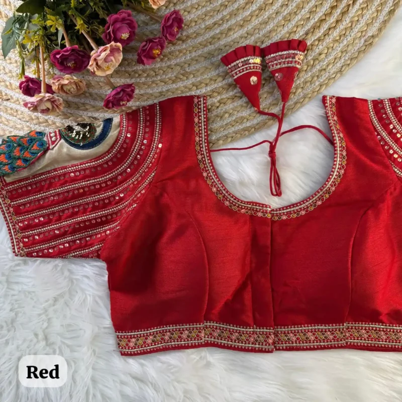 Wedding Special Real 3d Peacock Heavy Embroidery Work Bridal Blouse