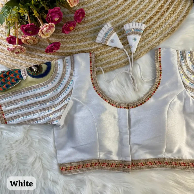 Wedding Special Real 3d Peacock Heavy Embroidery Work Bridal Blouse