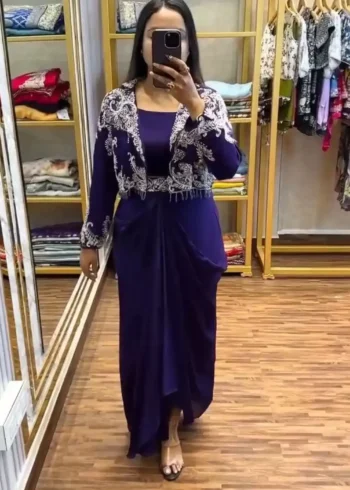 Heavy Chinon Party Wear Embroidered Koti With Lehenga and Belt