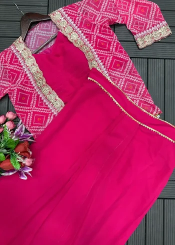 Heavy Georgette Party Wear Koti With Dhoti Style Sharara