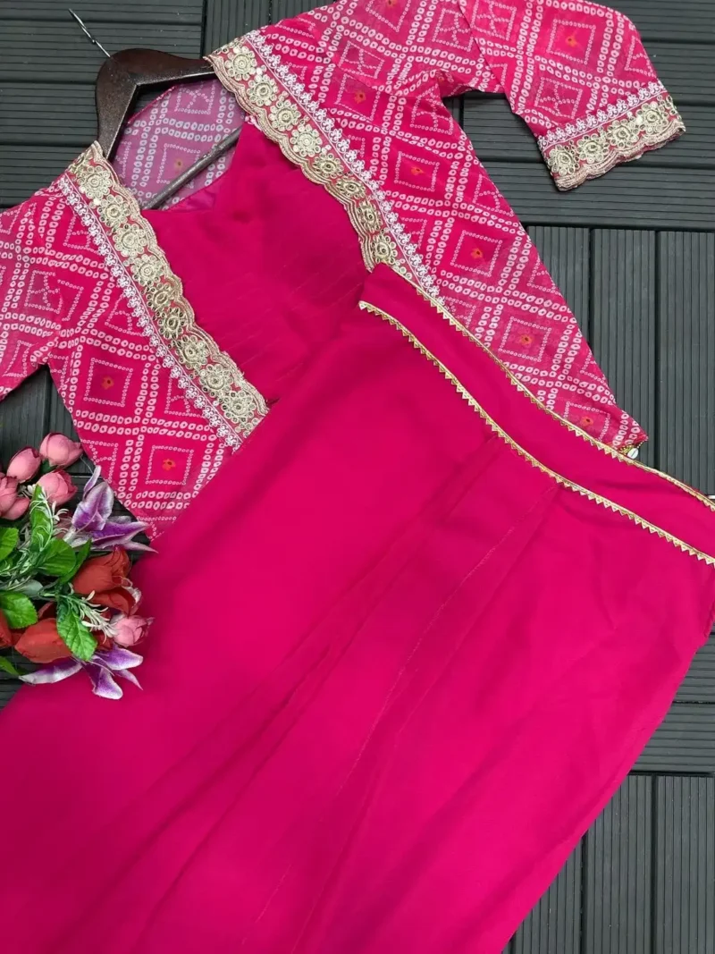 Heavy Georgette Party Wear Koti With Dhoti Style Sharara