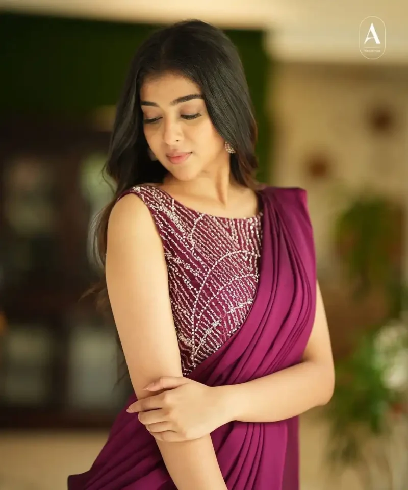 Maroon Color Designer Indo Western Party Wear Designer Stitched Gown Saree