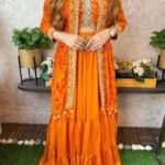 Super Trending Party Wear Georgette Shrug With Lehenga