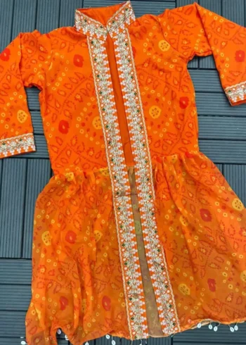 Super Trending Party Wear Georgette Shrug With Lehenga