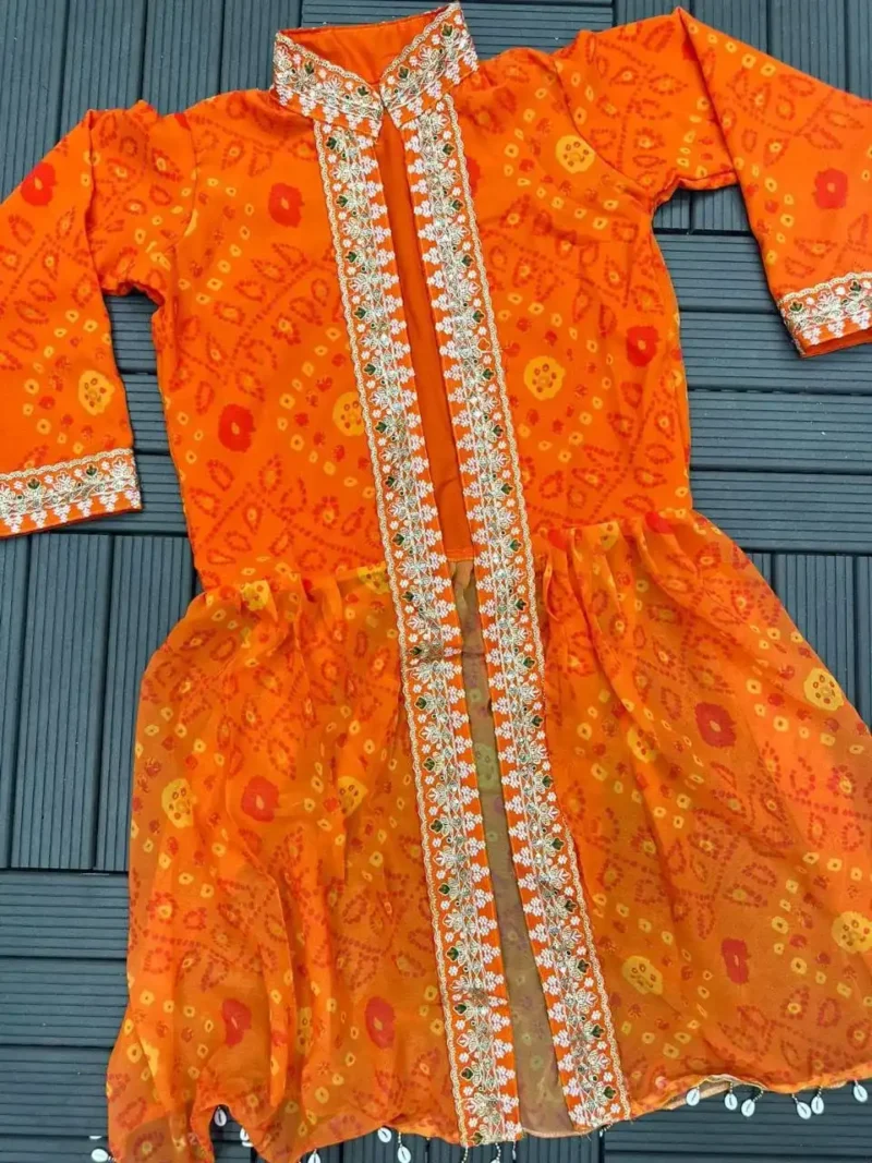 Super Trending Party Wear Georgette Shrug With Lehenga