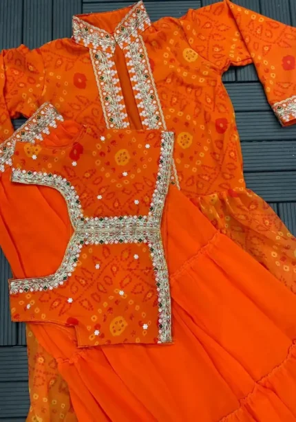 Super Trending Party Wear Georgette Shrug With Lehenga