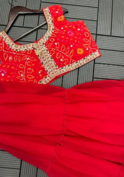 Super Trending Party Wear Georgette Shrug With Lehenga