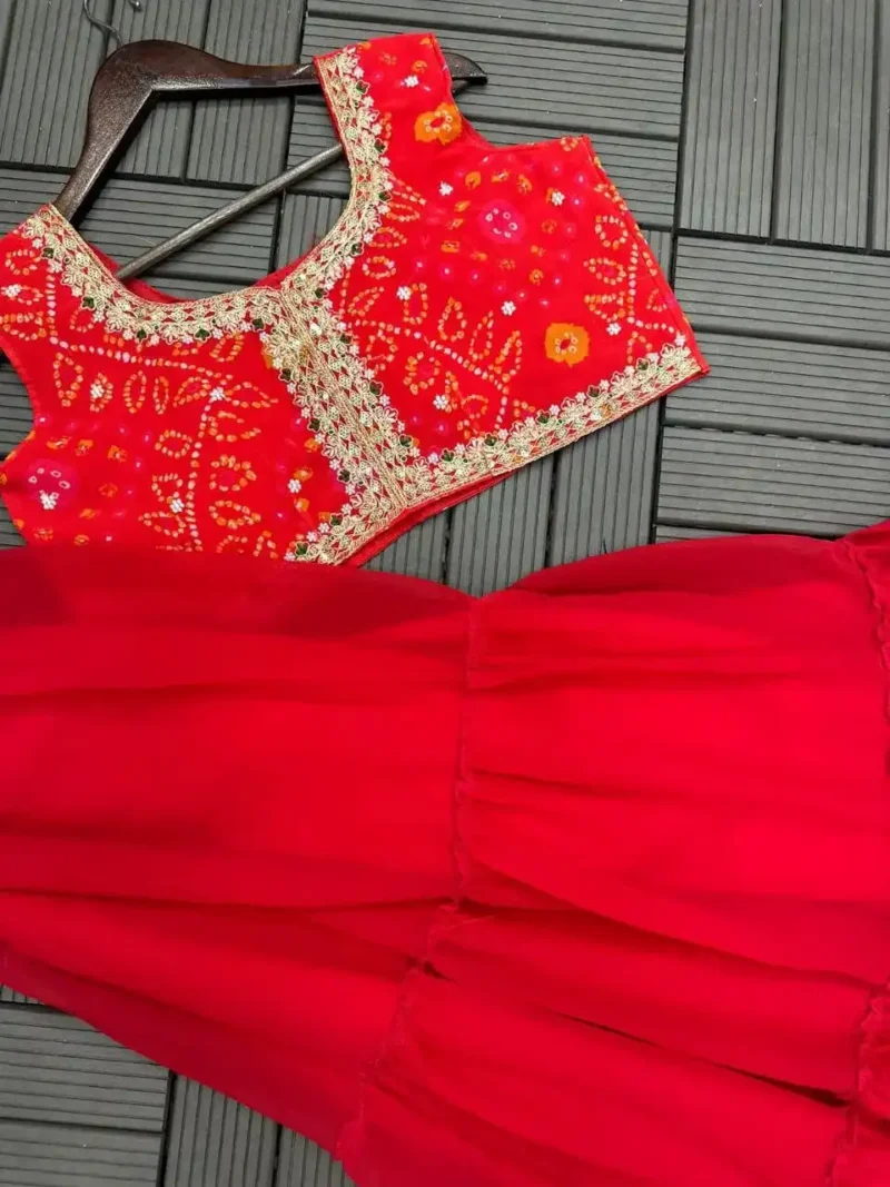 Super Trending Party Wear Georgette Shrug With Lehenga