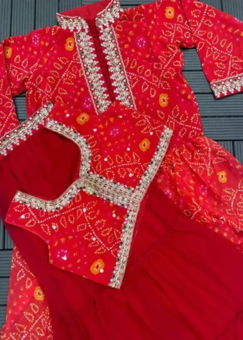 Super Trending Party Wear Georgette Shrug With Lehenga