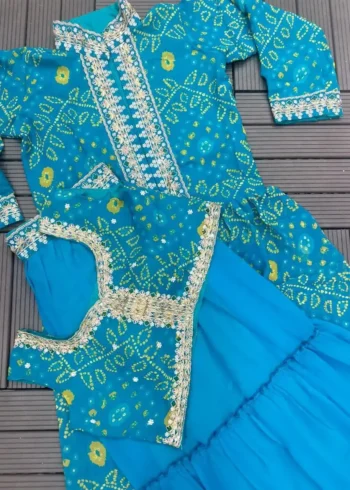 Super Trending Party Wear Georgette Shrug With Lehenga