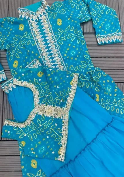 Super Trending Party Wear Georgette Shrug With Lehenga