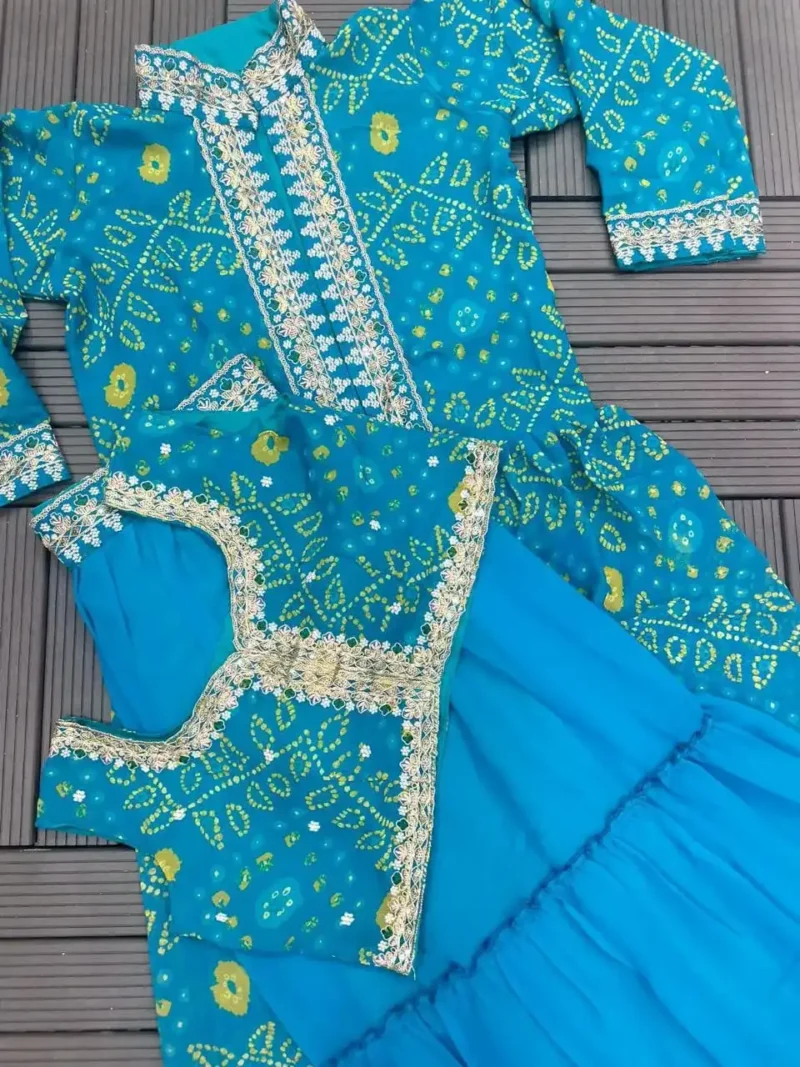 Super Trending Party Wear Georgette Shrug With Lehenga