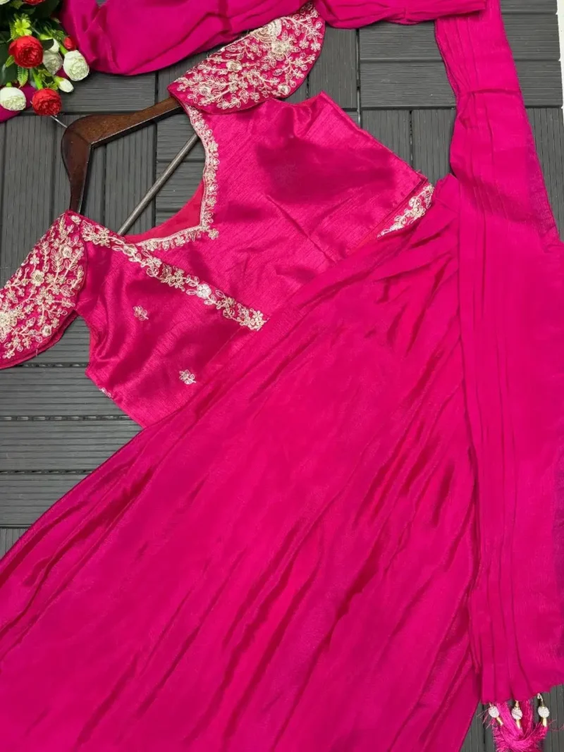 Designer Indowestern Embroidered Pink Wedding Lehenga With Jacket Blouse