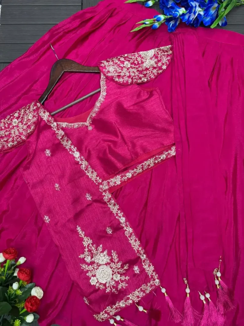 Designer Indowestern Embroidered Pink Wedding Lehenga With Jacket Blouse
