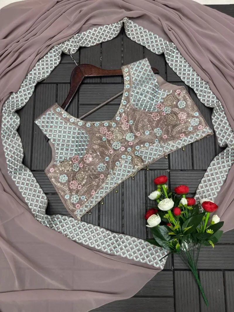 Georgette Pastel Colours Indowestern Party Wear Sharara With Shrug