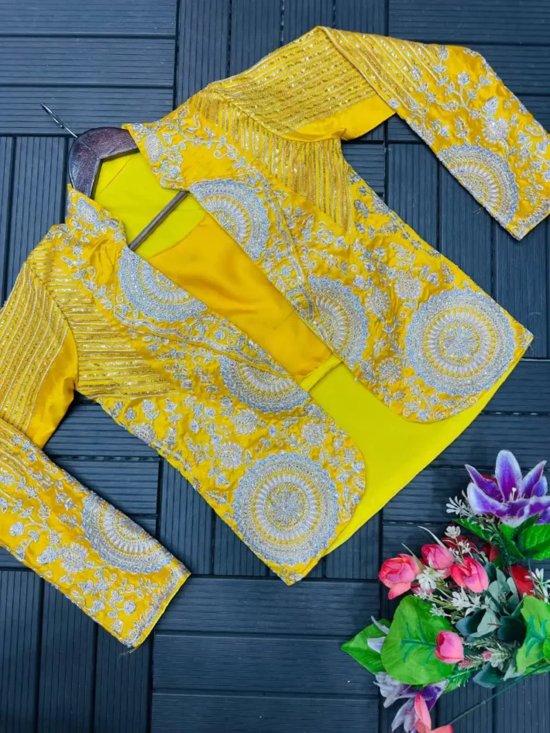 Indowestern Designer Embroidered Stitched Saree With Koti