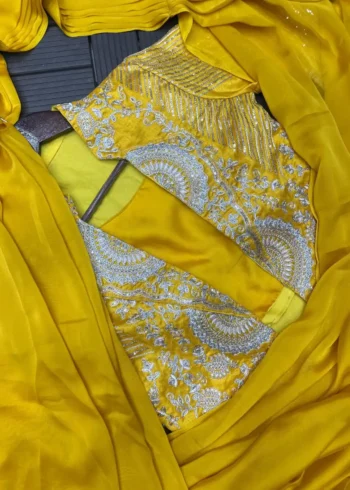 Indowestern Designer Embroidered Stitched Saree With Koti