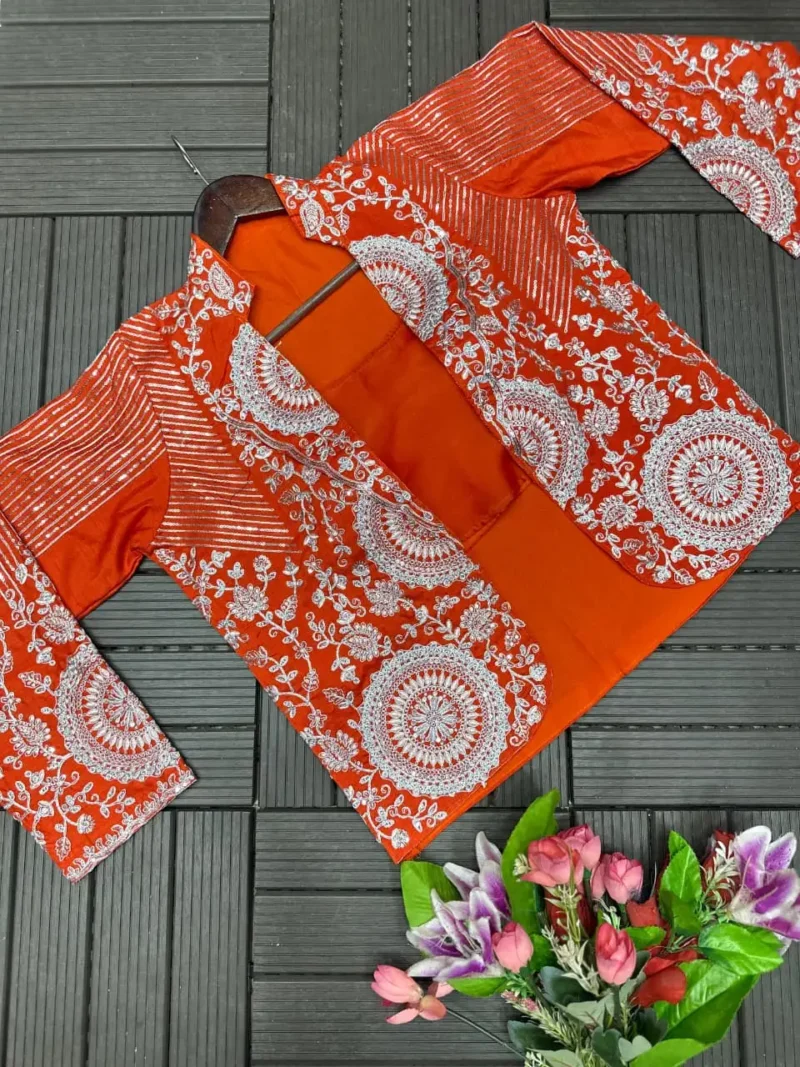 Indowestern Designer Embroidered Stitched Saree With Koti
