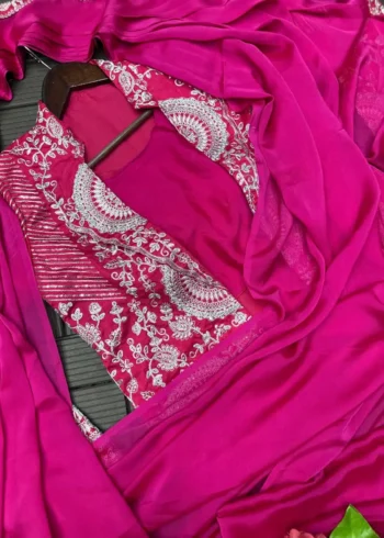 Indowestern Designer Embroidered Stitched Saree With Koti