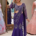 Blue Indowestern Embroidery Sequence Work Fancy Lehenga Choli