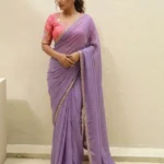 Lavender Soft Party Wear Rangoli Silk Saree